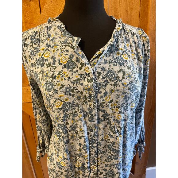 Loft Women's Size Small Floral Button Up Top GUC - Picture 9 of 10